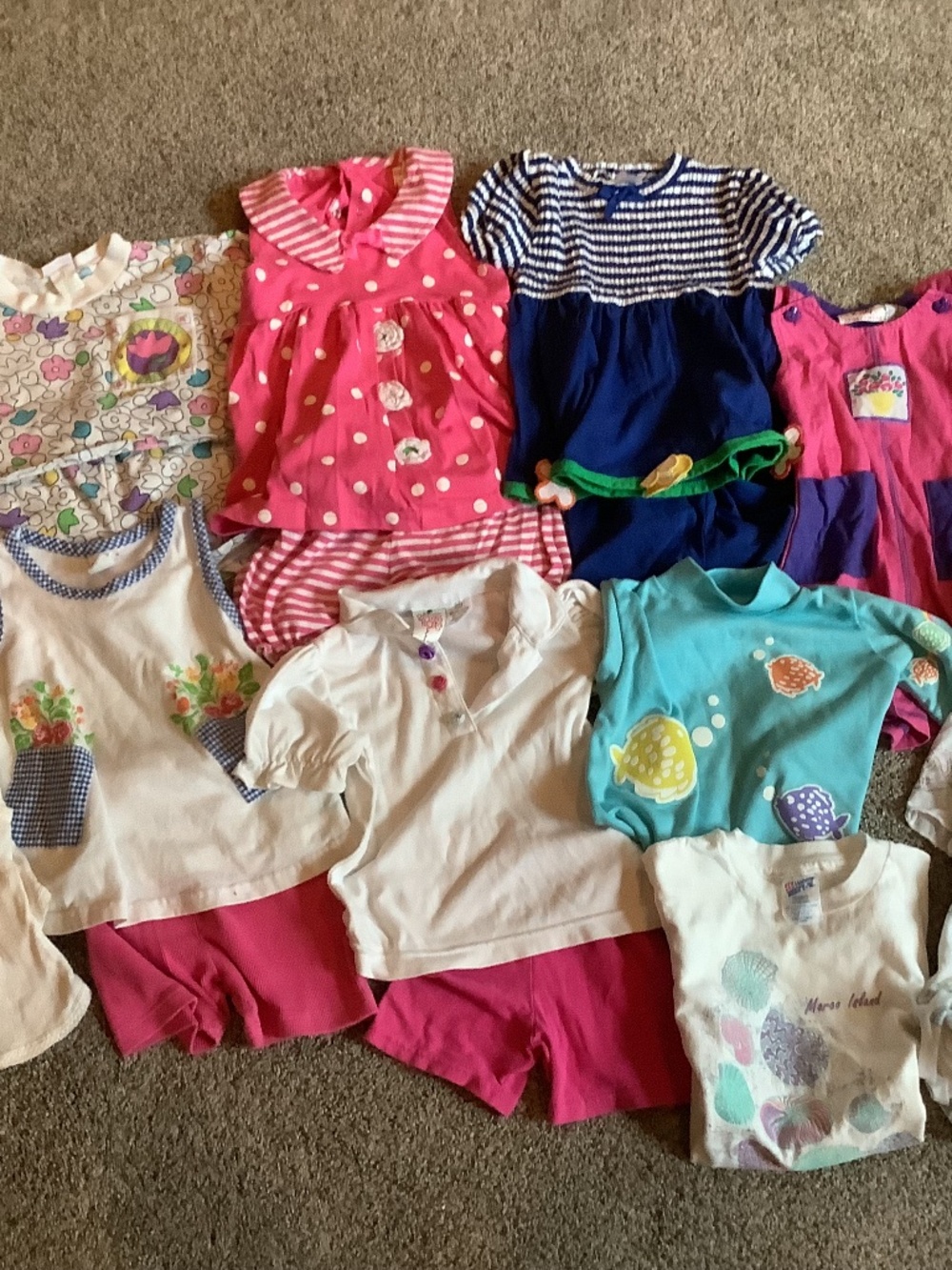 Vintage lot of 17 toddler girls summer clothes Sz 4t